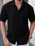 Men's Textured Knit Shirt Short Sleeve