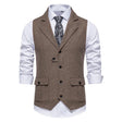 Men's Herringbone Tweed Vest Notch Lapel