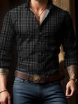 Men's Plaid Button-Down Shirt Long Sleeve