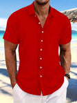 Men's Textured Short Sleeve Shirt Button Front