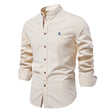 Men's Mandarin Collar Shirt Long Sleeve