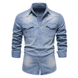 Men's Slim Fit Denim Shirt Long Sleeve