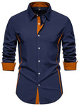 Men's Slim Fit Button-Down Shirt Contrast Trim