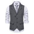 Men's Herringbone Tweed Vest Notch Lapel