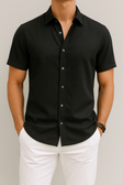Men's Linen Short Sleeve Shirt Classic Fit