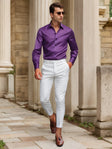 Men's Slim Fit Dress Shirt Subtle Sheen