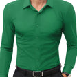 Men's Slim Fit Button-Down Shirt Long Sleeve
