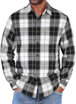 Men's Plaid Flannel Shirt Long Sleeve Relaxed Fit