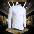 Men's Mandarin Collar Shirt Embroidered Detail