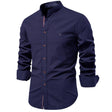 Men's Mandarin Collar Shirt Long Sleeve