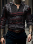 Men's Plaid Button-Down Shirt Long Sleeve