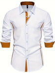 Men's Slim Fit Button-Down Shirt Contrast Trim