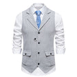Men's Herringbone Tweed Vest Notch Lapel