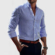 Men's Striped Button-Down Shirt Slim Fit