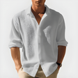 Men's Textured Long Sleeve Shirt Classic Collar