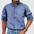 Men's Button-Down Shirt Long Sleeve Straight Fit