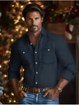 Men's Denim Shirt Chest Pockets