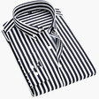 Men's Striped Button-Down Shirt Classic Collar