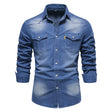 Men's Slim Fit Denim Shirt Long Sleeve