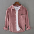 Men's Corduroy Button-Down Shirt Chest Pocket
