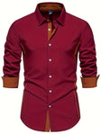 Men's Slim Fit Button-Down Shirt Contrast Trim