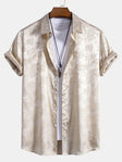 Men's Satin Paisley Shirt Short Sleeve