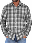 Men's Plaid Flannel Shirt Long Sleeve Relaxed Fit