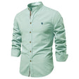 Men's Mandarin Collar Shirt Long Sleeve