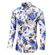 Men's Floral Long Sleeve Shirt Button Front