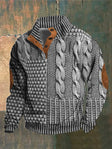 Men's Cable Knit Sweater Quarter Zip