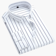 Men's Striped Button-Down Shirt Classic Collar
