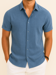 Men's Linen Short Sleeve Shirt Classic Fit