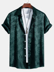 Men's Satin Paisley Shirt Short Sleeve