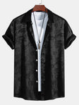 Men's Satin Paisley Shirt Short Sleeve