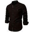Men's Mandarin Collar Shirt Long Sleeve