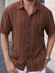 Men's Textured Knit Shirt Short Sleeve