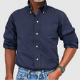 Men's Button-Down Shirt Long Sleeve Straight Fit