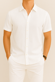 Men's Linen Short Sleeve Shirt Classic Fit