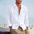 Men's Linen Button-Down Shirt Long Sleeve