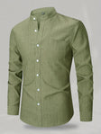 Men's Band Collar Shirt Long Sleeve Chest Pocket