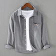 Men's Corduroy Button-Down Shirt Chest Pocket