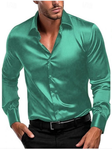 Men's Satin Button-Down Shirt Long Sleeve