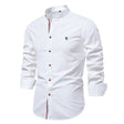 Men's Mandarin Collar Shirt Long Sleeve