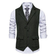 Men's Herringbone Tweed Vest Notch Lapel