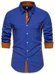 Men's Slim Fit Button-Down Shirt Contrast Trim
