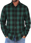 Men's Plaid Flannel Shirt Long Sleeve Relaxed Fit