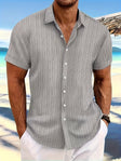 Men's Textured Short Sleeve Shirt Button Front