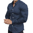 Men's Slim Fit Dress Shirt Subtle Sheen