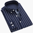 Men's Striped Button-Down Shirt Classic Collar