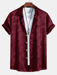 Men's Satin Paisley Shirt Short Sleeve